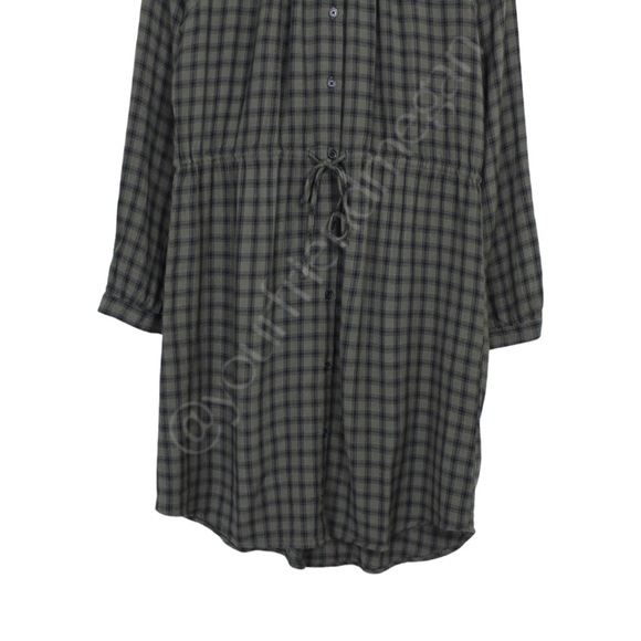 Rails Bella Plaid Tie Waist Shirtdress Olive Iron Check - Picture 4 of 9